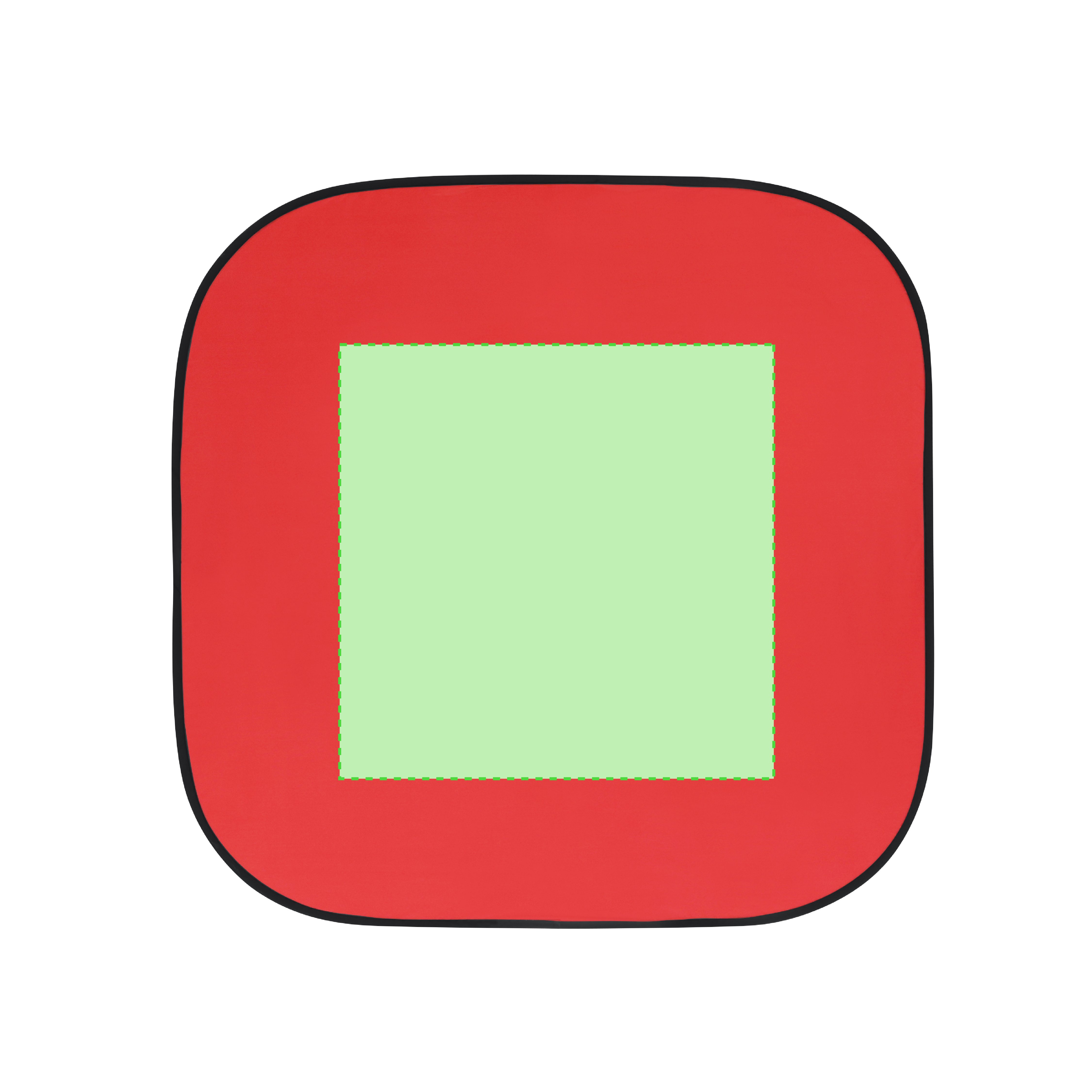 Vorderseite: 400 x 400 mm