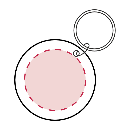 Vorderseite: 25 x 25 mm