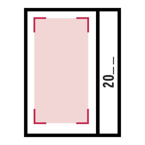 Vorderseite: 80 x 100 mm