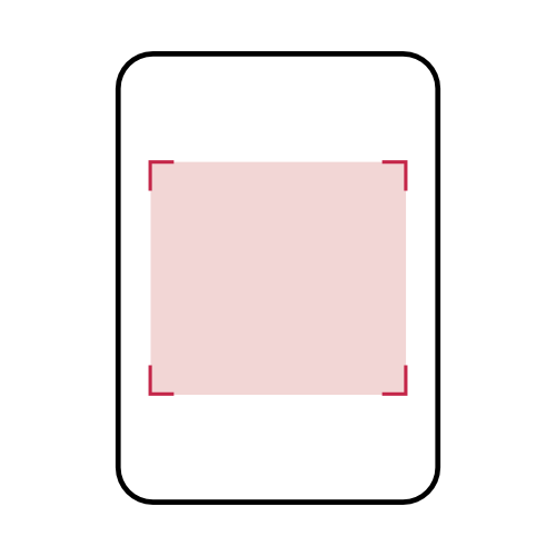 Vorderseite: 150 x 150 mm