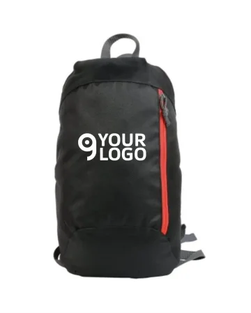 Schwarzer Rucksack mit Reißverschluss