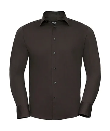 Slim Fit Stretch Baumwollhemd 97% Elastan Langarm Herren